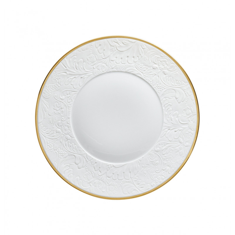 Flat plate with engraved rim 9.45 in (24 cm)